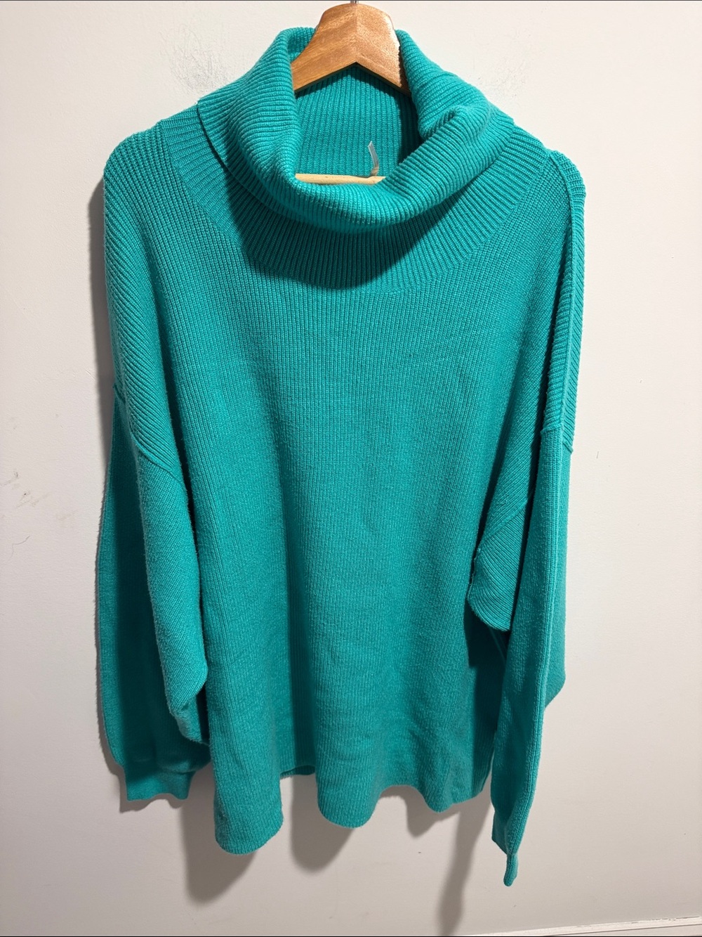 Free People Teal Turtleneck Tunic Sweater Size XL